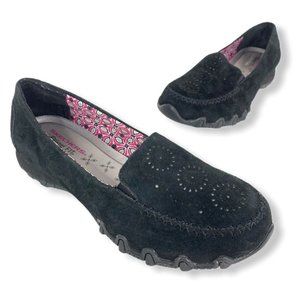 Skechers Bikers Traffic Loafers Black Suede NEW